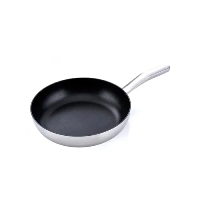 Imagen de MasterPro Alessi Bones Sartén de Acero Inoxidable 28 cm Interior Revestimiento Quantanium Whitford Exterior Acabado Mate Mango Largo Hueco Fundido Soldado Apta para Inducción