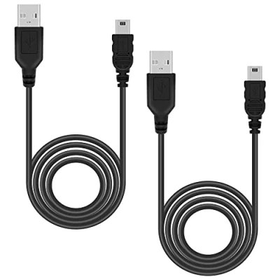 Imagen de Mcbazel PS3 Cable de carga 2Pcs 1M Controller Data Charger Mini USB para Sony / Slim/Dualshock 3