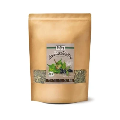 Imagen de Biojoy Hojas de morera BÍO (500 g), secadas y cortadas, apto para té e infusión (Morus alba, M nigra)