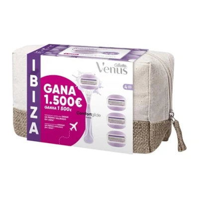 Imagen de Venus Gillette Comfortglide Breeze, Maquinilla De Mujer, 1 Mango + 4 Recambios Neceser, Para Una Depilación Suave, Apurada Y Duradera, Pack Ibiza