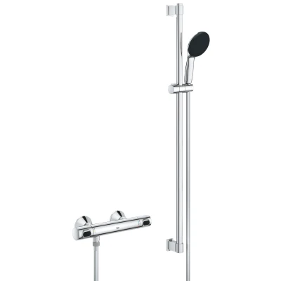Imagen de GROHE Precision Flow Mezclador termostático de ducha (juego barra ducha, pegar o taladrar), cromo, 34805001