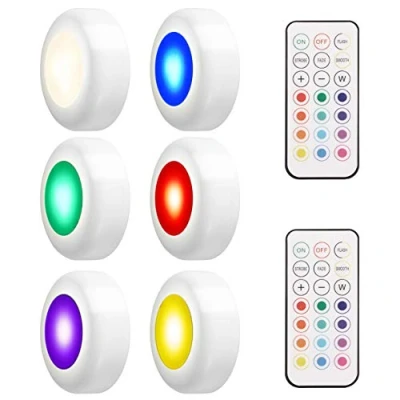Imagen de LEDGLE Luces LED de Armario, Noche 3W Ajustable Sin Cable con Control Remoto para Habitación, Pasillos, Escaleras
