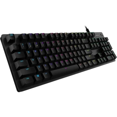 Imagen de Teclado gaming Logitech G512 Carbon, Cable, Mecánico, Iluminación RGB + Lightsync, GX Brown, Funciones específicas gaming, Negro
