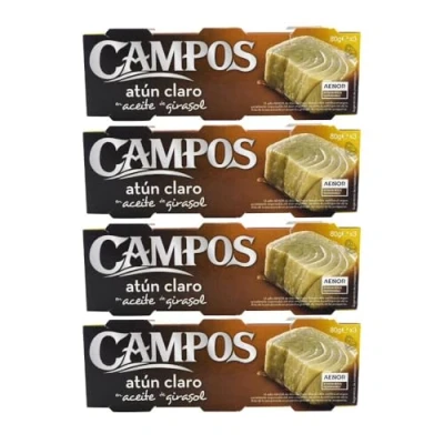 Imagen de Atún claro en aceite de girasol Campos lata 3x80 g pack 4