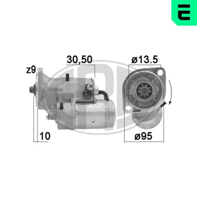 Imagen de ERA 220934A Motor de arranque 12V 2,2kW 9 30 50 95mm ISUZU: Trooper I SUV (UBS) 2.8 TD 1987 1991