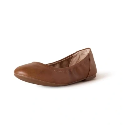 Imagen de Amazon Essentials Bailarinas Belice Mujer, Castaño Cuero de Imitación, 42 EU
