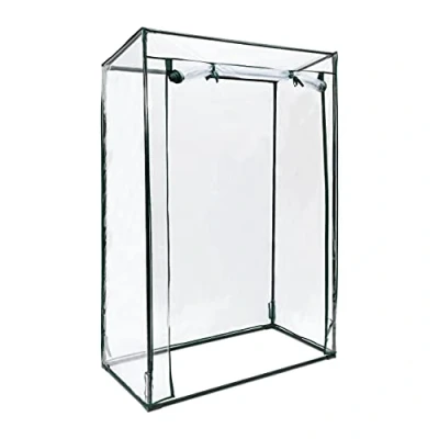 Imagen de Relaxdays Invernadero de Tomates, Cubierta PVC, 150 x 100 50 cm, Techo Inclinado, Resistente, Transparente, Acero, 50x100x150 cm