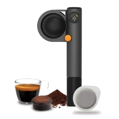 Imagen de Handpresso Pump gris 21063 Outdoor Máquina espresso portátil cafetera muy resistente mini manual para cápsulas ESE o café molido