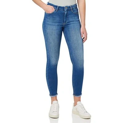 Imagen de ONLY Onlblush Life Mid SK ANK Raw Rea403 Noos Jeans, Medio De Mezclilla Azul, M para Mujer