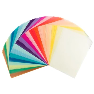 Imagen de papel transparente, DIN A4, 20 colores, 130 g/m², colorido para manualidades, álbumes de recortes, diseño tarjetas, artesanía, etc.