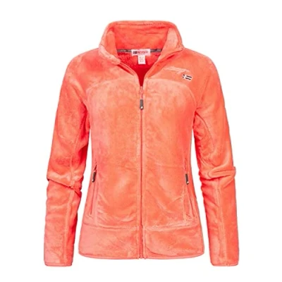 Imagen de Geographical Norway Upaline Lady Chaqueta Forro Polar Mujer Cremallera Otoño Invierno Primavera Ciente Suéter Mujeres De Manga Larga Piel Suave Aire Libre (Salmon L)