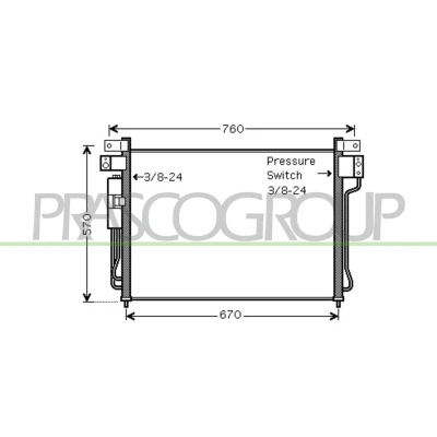 Imagen de PRASCO DS814C002 Condensador 15mm 10mm Aluminio 669mm R134a NISSAN: Pathfinder 3, NP300 Navara Pick up