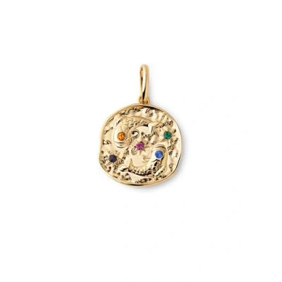 Imagen de SINGULARU Charm Organic Colors Zodiaco Acuario Colgante en Latón con Acabado Baño de Oro 18Kt Combinable Collar Joyas para Mujer