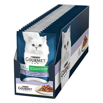 Imagen de Purina Gourmet Perle Filetes en Salsa para Gatos con Ternera y Verduras, 26 Sobres de 85 g