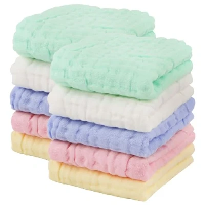 Imagen de AIDEA paños y para eructos bebés, toallas absorbentes de muselina algodón, grandes, suaves, transpirables, esenciales recién nacidos niños niñas,