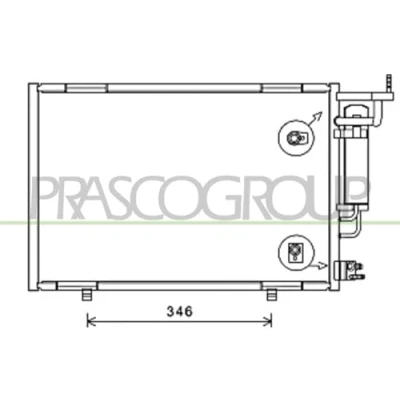 Imagen de PRASCO FD602C007 Condensador con secador 22 18 Aluminio 570 R 134 a FORD: FIESTA 6