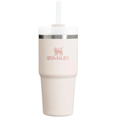Imagen de STANLEY Quencher H2.0 FlowState Vaso aislado al vacío de acero inoxidable con tapa y popote para agua, té helado o café, batidos más, cuarzo rosa 2.0, 14 onzas