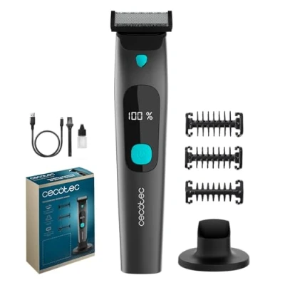 Imagen de Cecotec Rasuradora Facial PrecisionCare OneShave Screen. Cuchillas de Acero Inoxidable, 3 Peines (1/3/5 mm), Base Almacenamiento, Autonomía 1,5h, Resistencia IPX7, Pantalla Inteligente
