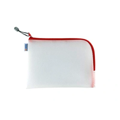 Imagen de HERMA 20008 Bolso de tocador con cremallera A5, transparente (26 x 20 cm) estuche pequeño viaje para cosméticos, líquidos, maquillaje, cepillo dientes, neceser en rojo