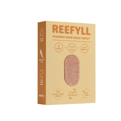 Imagen de Reefyll Eco Friendly Foaming Hand Soap Refill Tablets Dissolvable Plastic Free Wash Pods Just Add Water Juicy Orange Scent 5