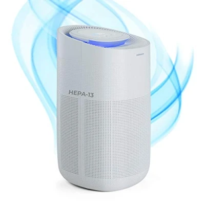 Imagen de Mellerware Purificador de aire Freshly! 3 Filtros Filtro HEPA 13 + carbon activo Indicador calidad del 50W Air purifier con Temporizador Sensor PM 2.5 Hasta 50 m2 EN 1822