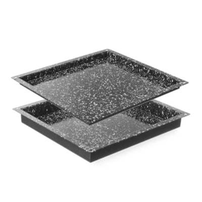 Imagen de HENDI Bandeja GN 2/3, recubrimiento antiadherente de mármol, recipiente CONVECTOMAT CLASSIC, contenedor GN, resistente hasta 300C, apta para hornos, 345x325x(H) 40mm, acero esmaltado