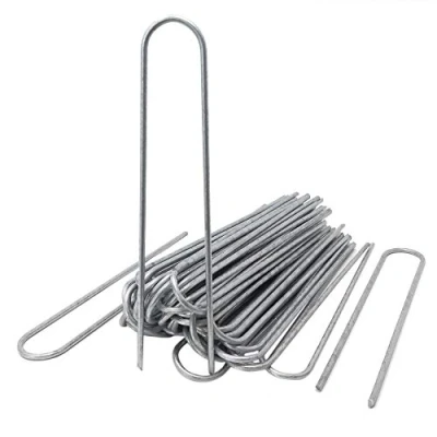 Imagen de ToCi 50 Anclajes de Tierra 200 x 25 mm galvanizados, Alambre Acero Ø 3,8 Anclaje para fijación Fieltro antihierbas, láminas, mangueras en Suelos Duros