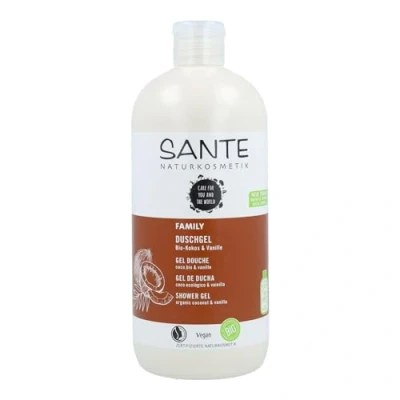 Imagen de Sante Naturkosmetik Gel de ducha orgánico coco y vainilla, aroma tropical, limpia suavemente a fondo, vegano, extractos orgánicos, 500 ml