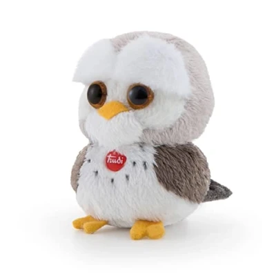 Imagen de Trudi 51254 Búho pequeño de Aprox. 9 cm, tamaño XXS, Peluche con Materiales Suaves y Detalles encantadores, Lavable, para niños bebés, Gris/Blanco, 6 x 5 cm