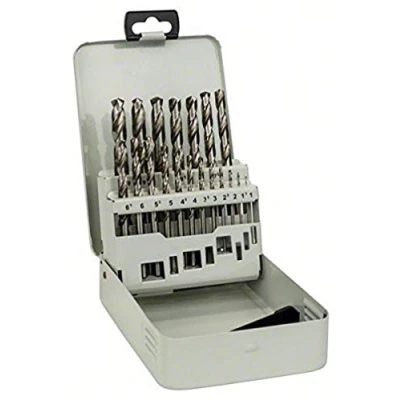 Imagen de Bosch Professional 2 607 018 726 Juego de 19 brocas metal en caja HSS G, DIN 338, 135 1 10 mm, (pack 19), Negro, Blanco