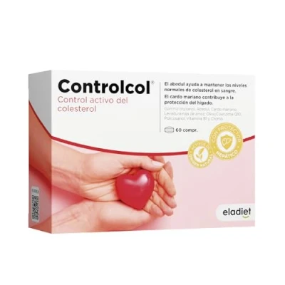 Imagen de Eladiet Complemento Alimenticio Controlcol 60 Comprimidos a Base de Levadura Roja Arroz Mejora la Salud Cardiovascular Contribuye Protección del Hígado y sus Funciones
