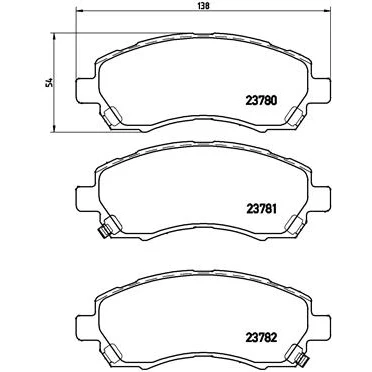 Imagen de BREMBO P 78 009 Juego de pastillas freno con avisador acústico desgaste sin accesorios SUBARU: Impreza I Familiar, Legacy 3 Limousine