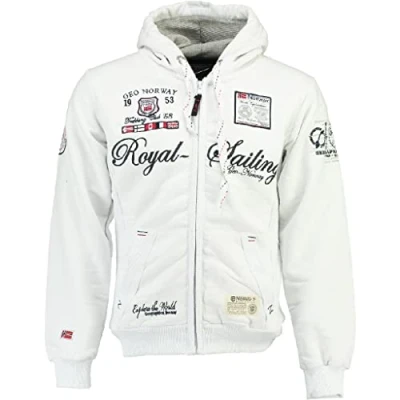 Imagen de Geographical Norway Fighter Sudadera con capucha y cremallera, para hombre Weiß M