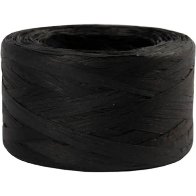 Imagen de Rollo de rafia (100 m, 7 8 mm), color negro