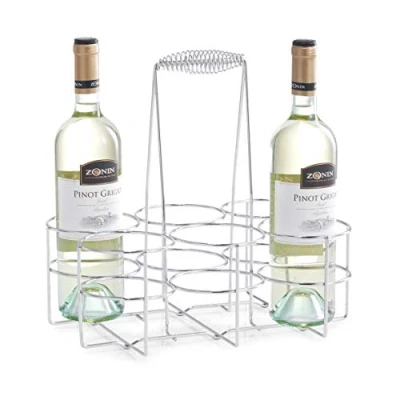 Imagen de Zeller Portabotellas para 6 Botellas, Metal, Multicolor, 32 x 21.5 cm