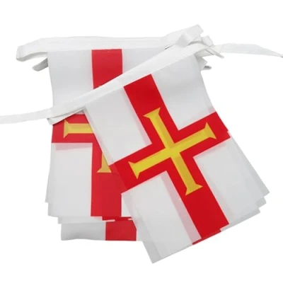 Imagen de GUIRNALDA 6 metros 20 BANDERAS DE GUERNSEY 21x15cm BANDERA 15 x 21 cm BANDERINES AZ FLAG