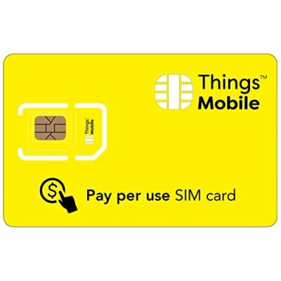 Imagen de Tarjeta SIM PREPAGO de Datos Things Mobile Cobertura Global, Red multioperador GSM/2G/3G/4G, sin costes fijos, vencimiento. 10 crédito Incluido