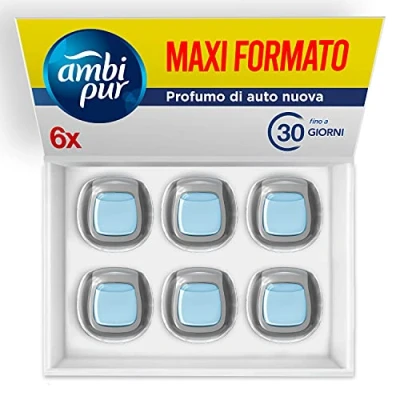 Imagen de Ambi Pur Mega Pack Ambientador de coche desechable, 6 x 2 ml
