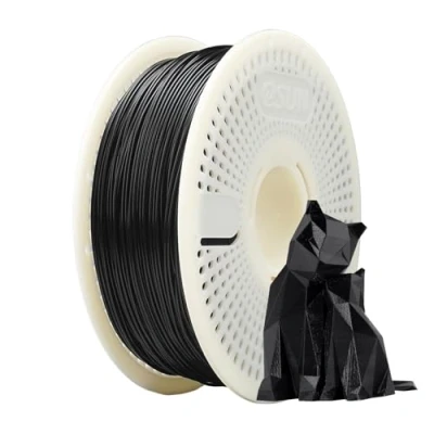 Imagen de eSUN Kit de PLA+ Refill Filamento y Bobina, Recarga PLA Plus 1.75mm Extraíble eSpool+, 1KG (2.2 LBS) para Impresoras 3D,Negro