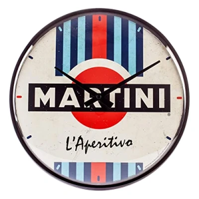 Imagen de Nostalgic Art Reloj Retro de Pared, Ø 31 cm, Martini Racing Stripes Idea Regalo como Accesorio Bar, Gran decoración, Diseño Vintage