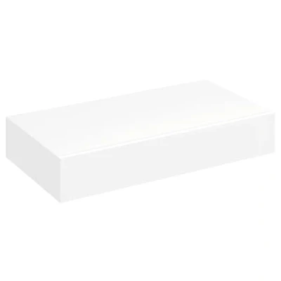 Imagen de vidaXL Estantería suspendida de Tablero MDF Blanco con un cajón para Libros/DVDs