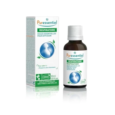 Imagen de Puressentiel Respiratorio Aceites Esenciales para Difusión Resp&#039;OK 100% puros y naturales Ayuda a promover el bienestar respirar más libremente 30ml