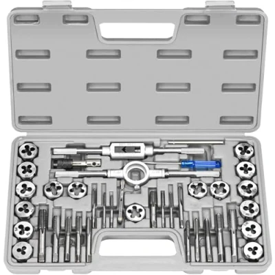 Imagen de HATANSE 40 Piezas Juego de Machos y Terrajas M3 M12 Roscar Métricos Herramientas para con Llaves Cortar Roscas Acero cojinetes