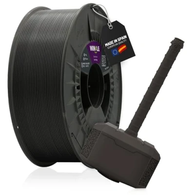Imagen de WINKLE Filamento PLA Tough (Resistente) Gris Hierro Impresora 3D 1,75mm 300g Super Tenacidad Dureza Bobina