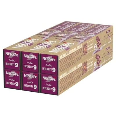 Imagen de NESCAFÉ Farmers Origins India Espresso Cápsulas de Café 6 x 10 Unidades Aprobado para Máquinas Nespresso