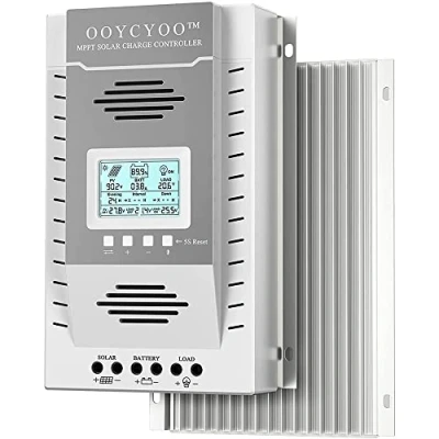 Imagen de OOYCYOO MPPT 100A Controlador de Carga Solar 24V 12V para Automóvil Max 100V Entrada CC,Funciona Baterías GEL Litio NiCd Ventiladas Selladas con Retroiluminación LCD