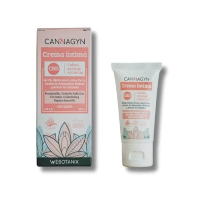 Imagen de WeBotanix Crema Higiene Íntima 30ML Hidratante Vulvar Calmante y Alivia la Sequedad Vaginal íntima Externa Diaria Gel Íntimo Mujer CBD