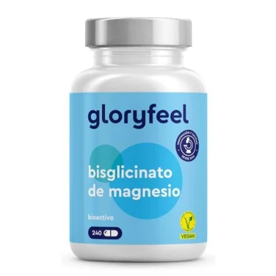 Imagen de Glicinato de Magnesio 240 Cápsulas 400 mg elemental/dosis diaria Suministro para 2 meses quelado Inocuo el estómago, vegano, alta dosificación