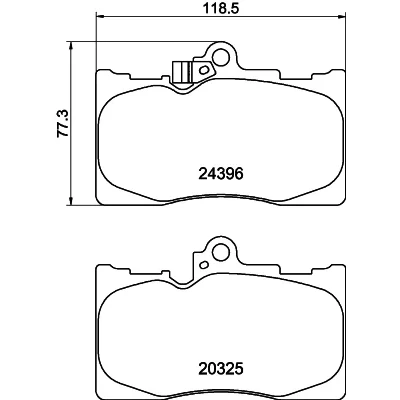 Imagen de HELLA 8DB 355 012 121 Juego de pastillas freno con avisador acústico desgaste accesorios LEXUS: IS 3, GS III, IV