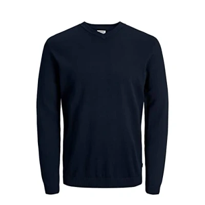 Imagen de JACK &amp; JONES Jersey de punto para hombre con cuello en V, S